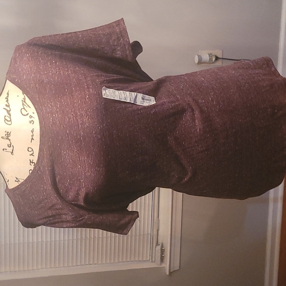 Sonoma Crewneck Short Sleeve Tee-Burgandy Textured XL - Picture 5 of 7